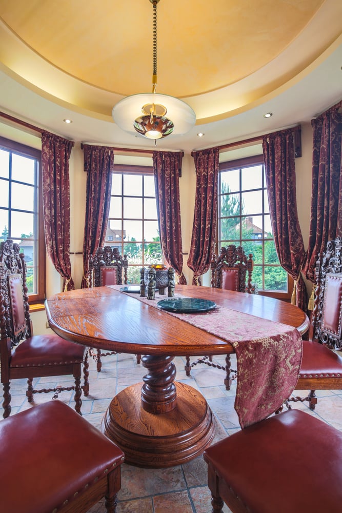 Stylish antique furniture in luxury dining room